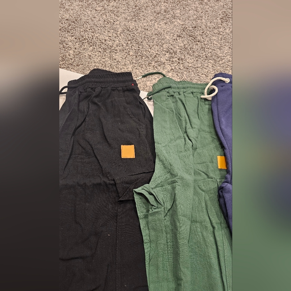NWT Men's Stylish 2 Jogger Pants/ 2 Pants - Black, Green, Blue, Gray Size-M - Picture 6 of 6